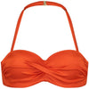 Satin Tomato Padded Wired bikinitop