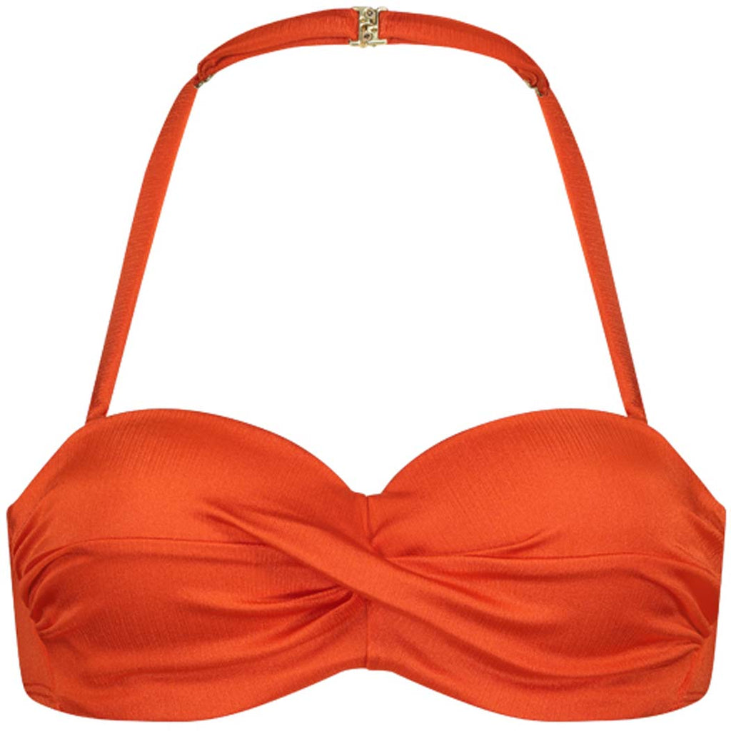 Satin Tomato Padded Wired bikinitop