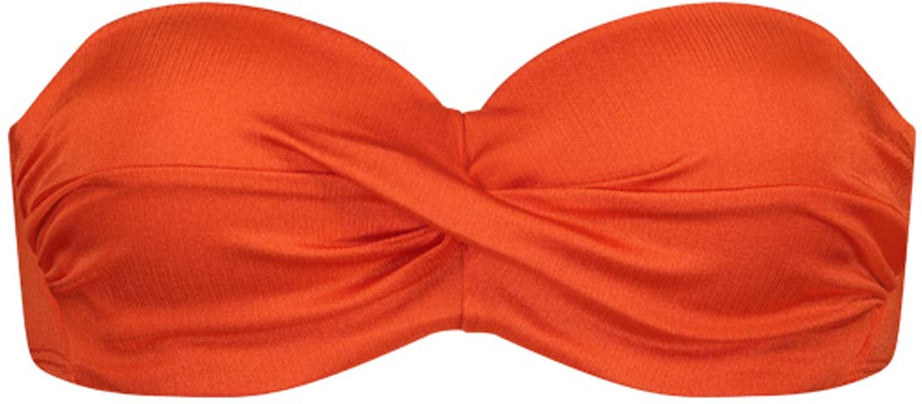 Satin Tomato Padded Wired bikinitop