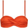 Satin Tomato Padded Wired bikinitop