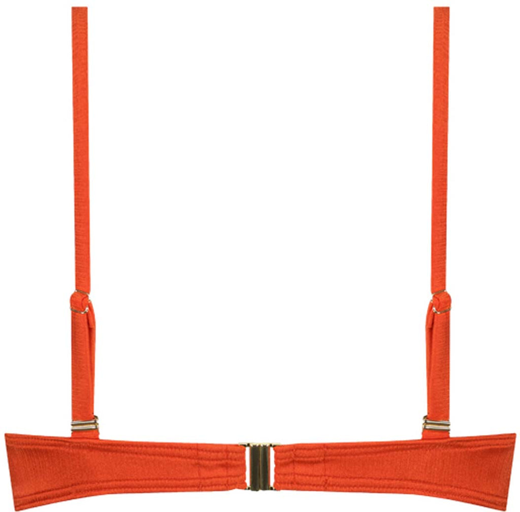 Satin Tomato Padded Wired bikinitop