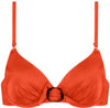 Satin Tomato Padded Wired bikinitop