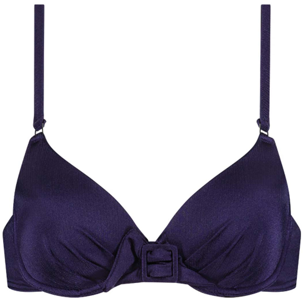 Satin Navy Padded Wired bikinitop