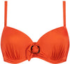 Satin Tomato Padded Wired bikinitop