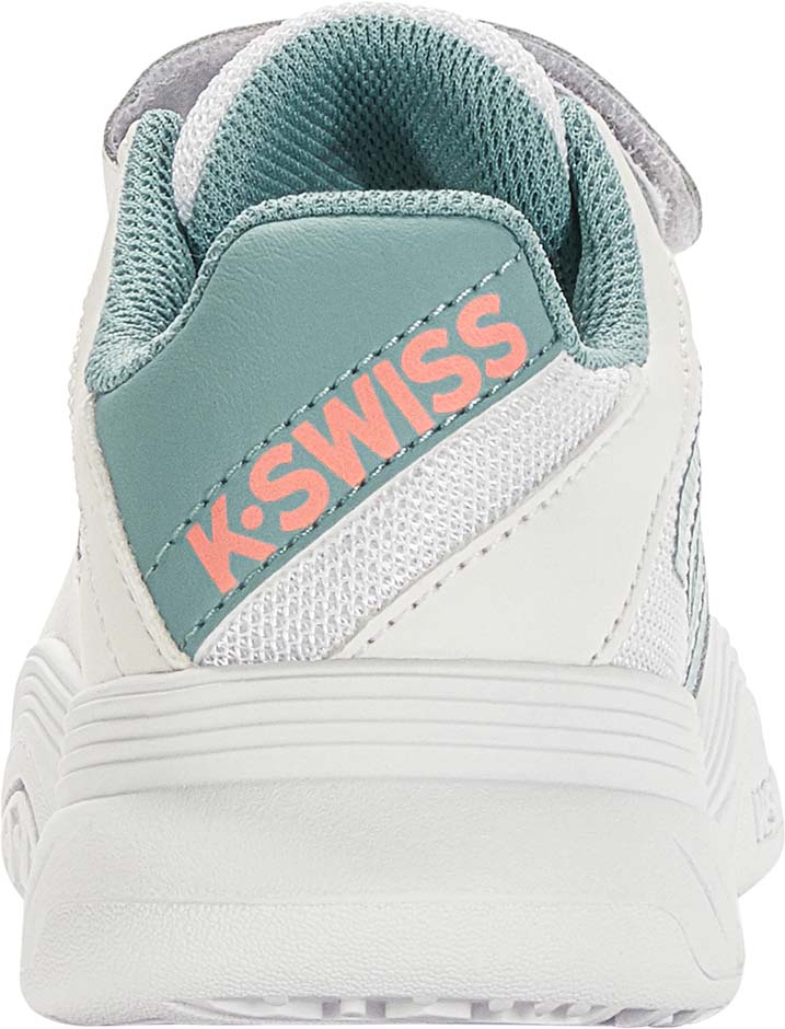 K-Swiss Court Express Strap Omni Allcourtschuh Kinder Weiß, Türkis K-Swiss Court Express Strap Omni Allcourtschuh Kinder Weiß, Türkis