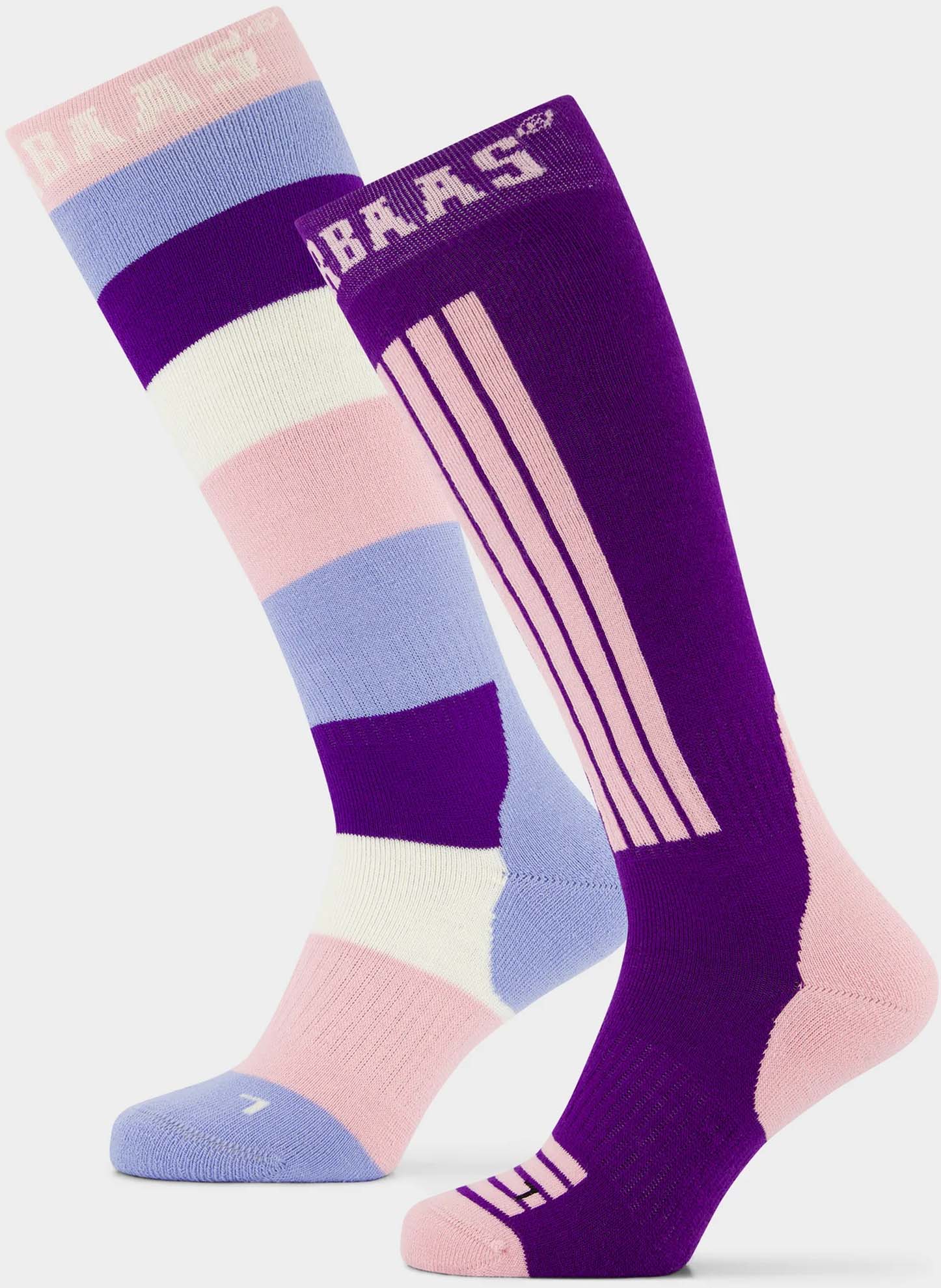 Striped 2-pack skisokken