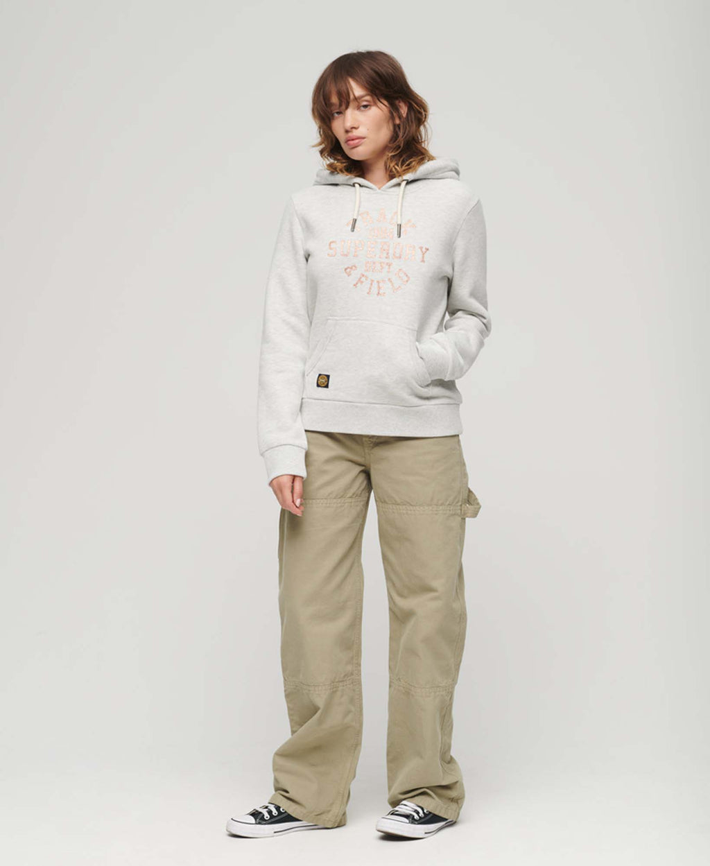 College scripted graphic hoodie